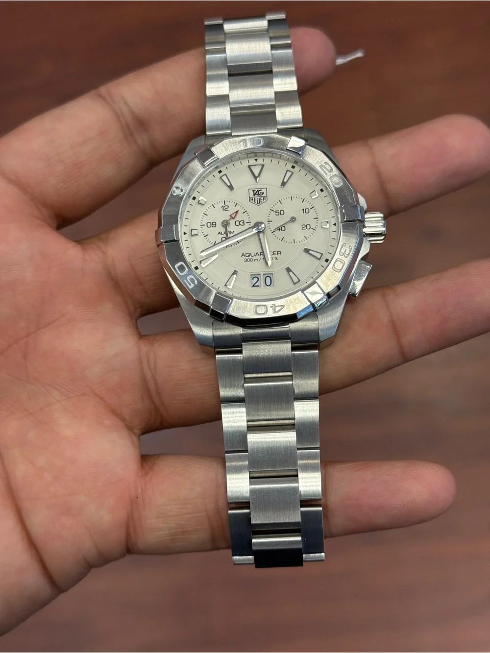Tag Heuer Aquaracer WAY111Y 41mm Stainless Steel Watch - Cream Dial men’s